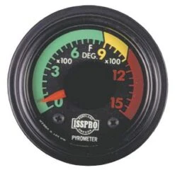Pyrometer, 2 1/16", 0-1500°F Color Coded Dial